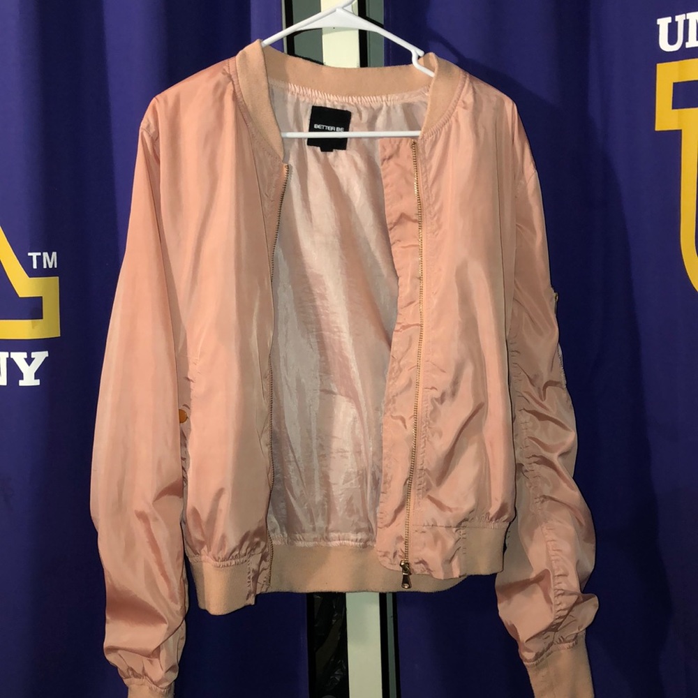 Pale pink bomber jacket